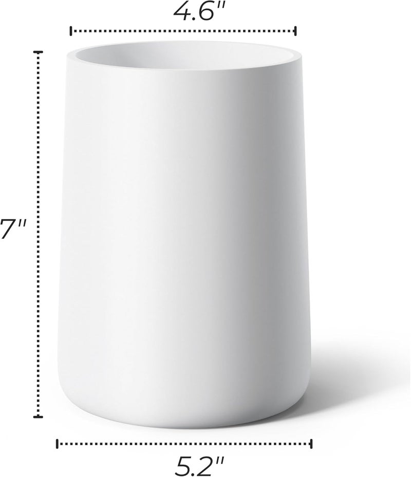 IVE Design حامل أدوات المطبخ – 7" ارتفاع × 5.2" قطر منظم أدوات المطبخ لسطح العمل (أبيض غير لامع، عبوة واحدة) - Image 3